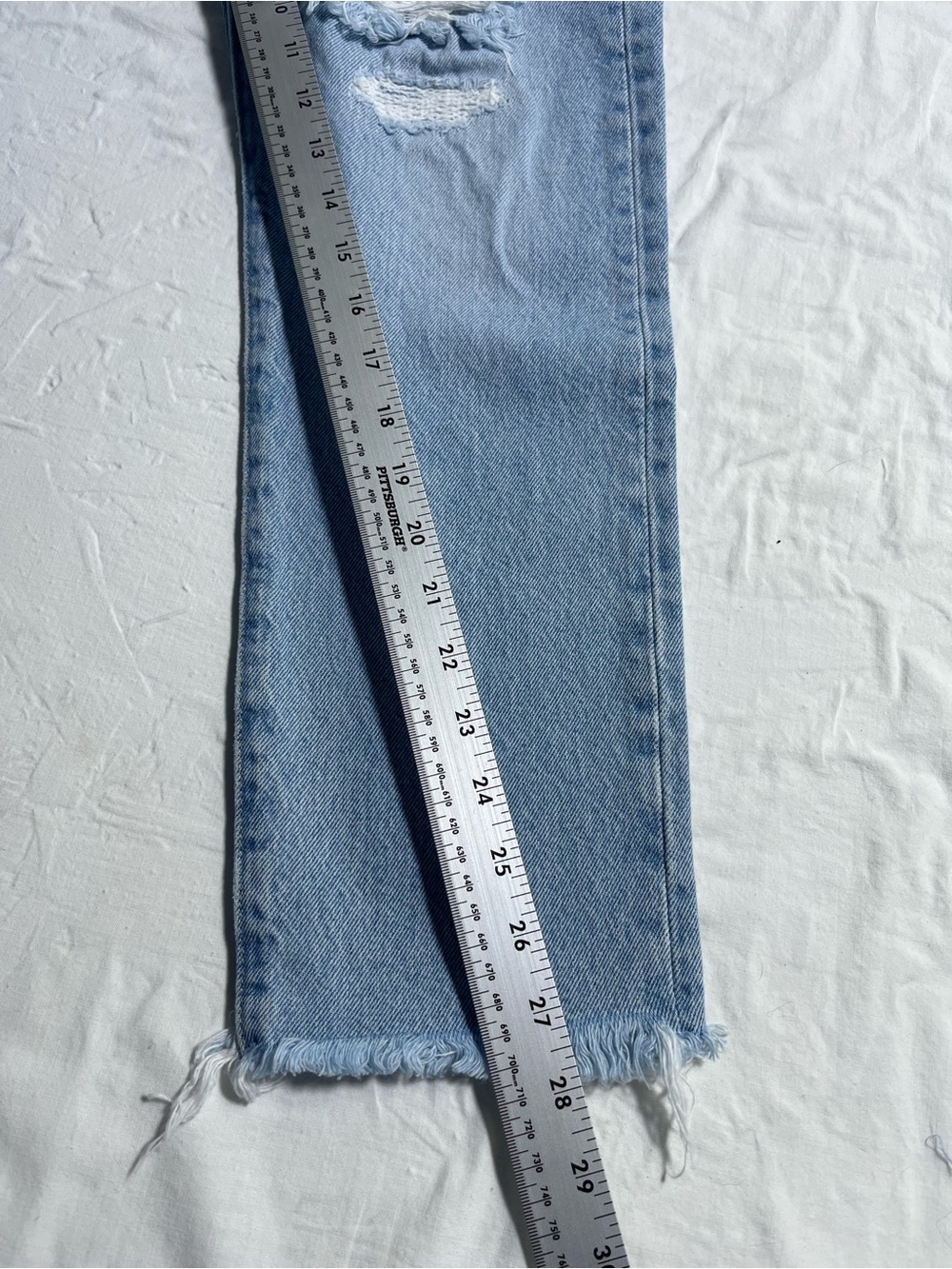 Levi’s 501 Skinny Jeans W28 L28 Distressed Light-wash - Picture 14 of 16
